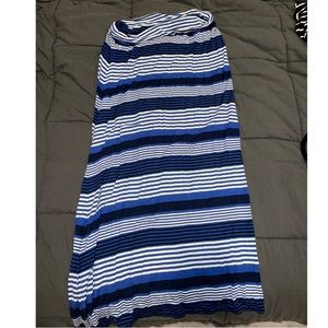 Max Studio Blue Striped Maxi Skirt